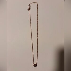 Coach Open Circle Stone Necklace in Rose Gold